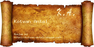 Kotvan Antal névjegykártya