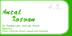antal kotvan business card